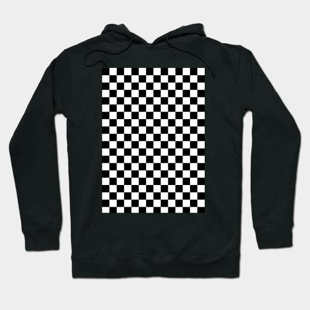 Black and white check Hoodie by kassiopeiia